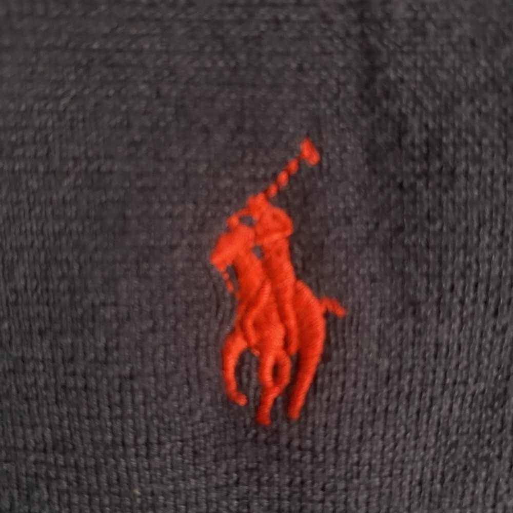 Vintage 90s‎ Men's Polo Ralph Lauren Pima Cotton Navy Blue Crewneck Sweater XL - Picture 3 of 11